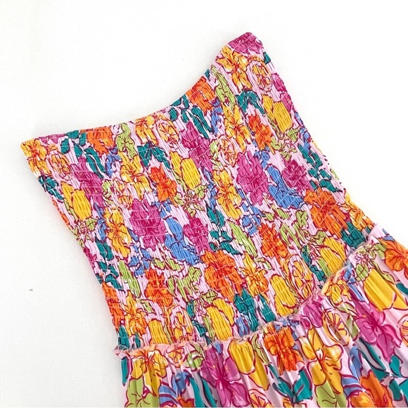 Abel The Label Strapless Tiered Floral Maxi Dress Anthropologie - Picture 5 of 8